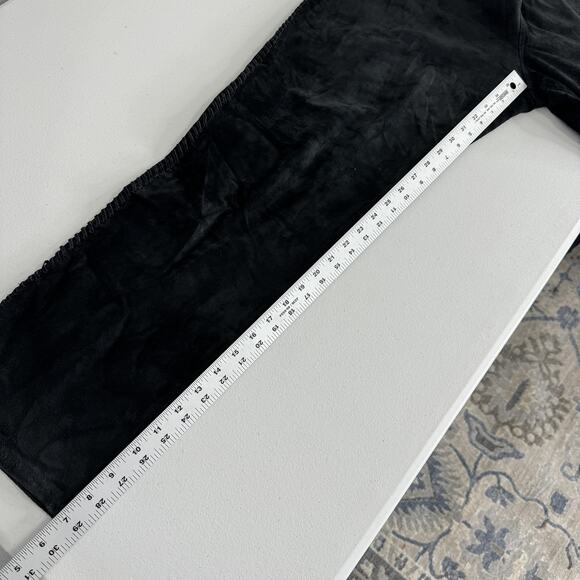 Vintage Chico's Pants Womens 12 Black Suede Leather Straight Laced Trim Y2K 90s - Picture 16 of 16